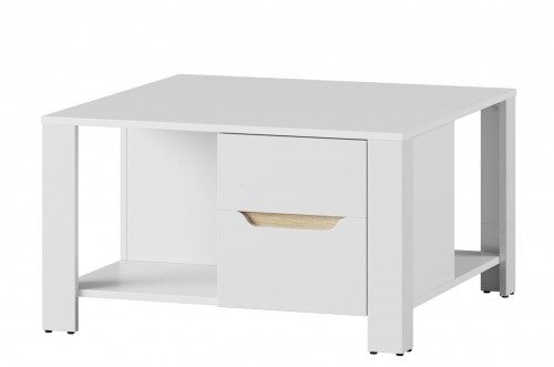 Журнальний столик ICE 41 SZYNAKA білий / білий гл. + дуб sonoma